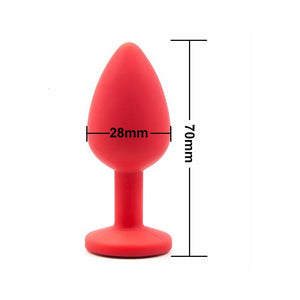 Silicone Anal Plug with Crystal Jewelry Butt Plug No Vibration Anal Sex Toys for Men Woman Gay Masturbation 4 Colors
