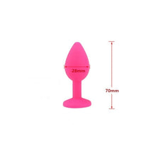 Load image into Gallery viewer, Silicone Anal Plug with Crystal Jewelry Butt Plug No Vibration Anal Sex Toys for Men Woman Gay Masturbation 4 Colors