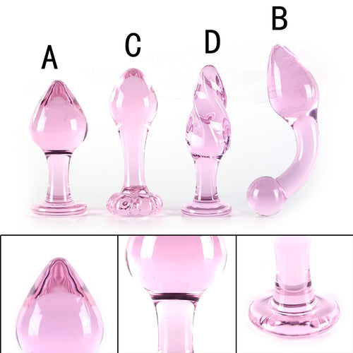 Down To Please Pink Glass Anal Plug