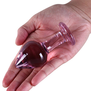 Down To Please Pink Glass Anal Plug