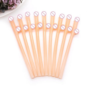 10 Pcs Penis Straws