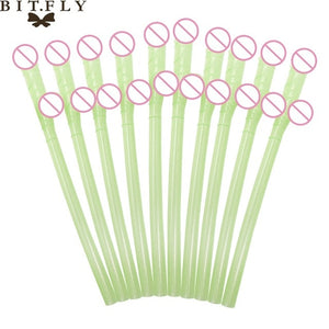 10 Pcs Penis Straws