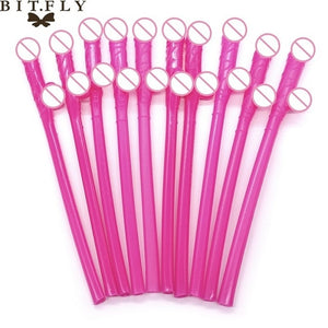 10 Pcs Penis Straws